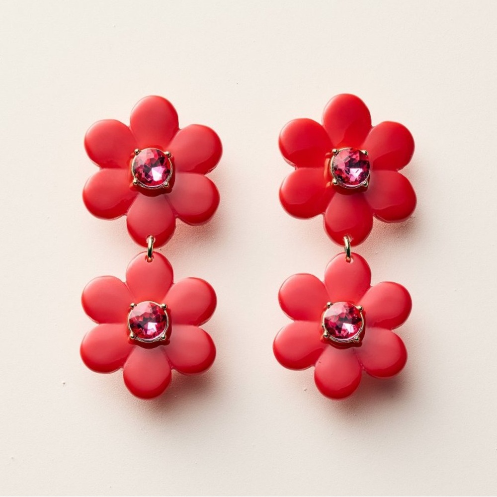 Kate Spade x Target Red Floral Linear Earrings-Limited Edition